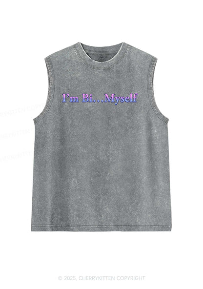 Im Bi Myself Pride Y2K Washed Muscle Tank Cherrykitten