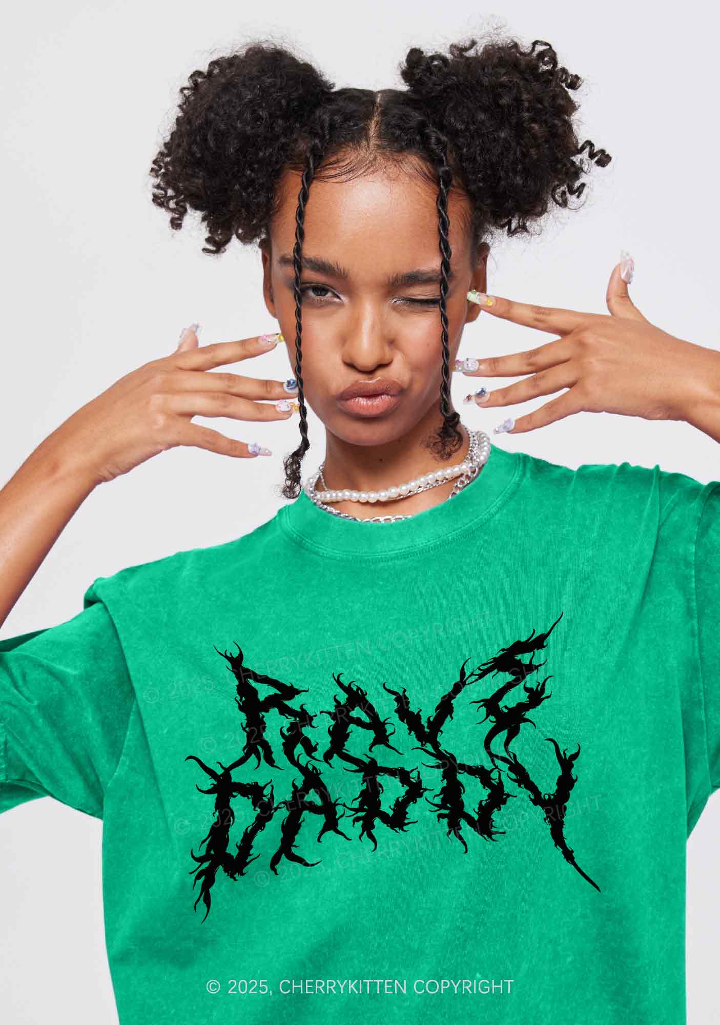 Rave Daddy Y2K Shirts Washed Tee Cherrykitten