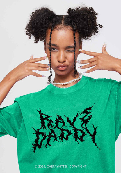 Rave Daddy Y2K Shirts Washed Tee Cherrykitten