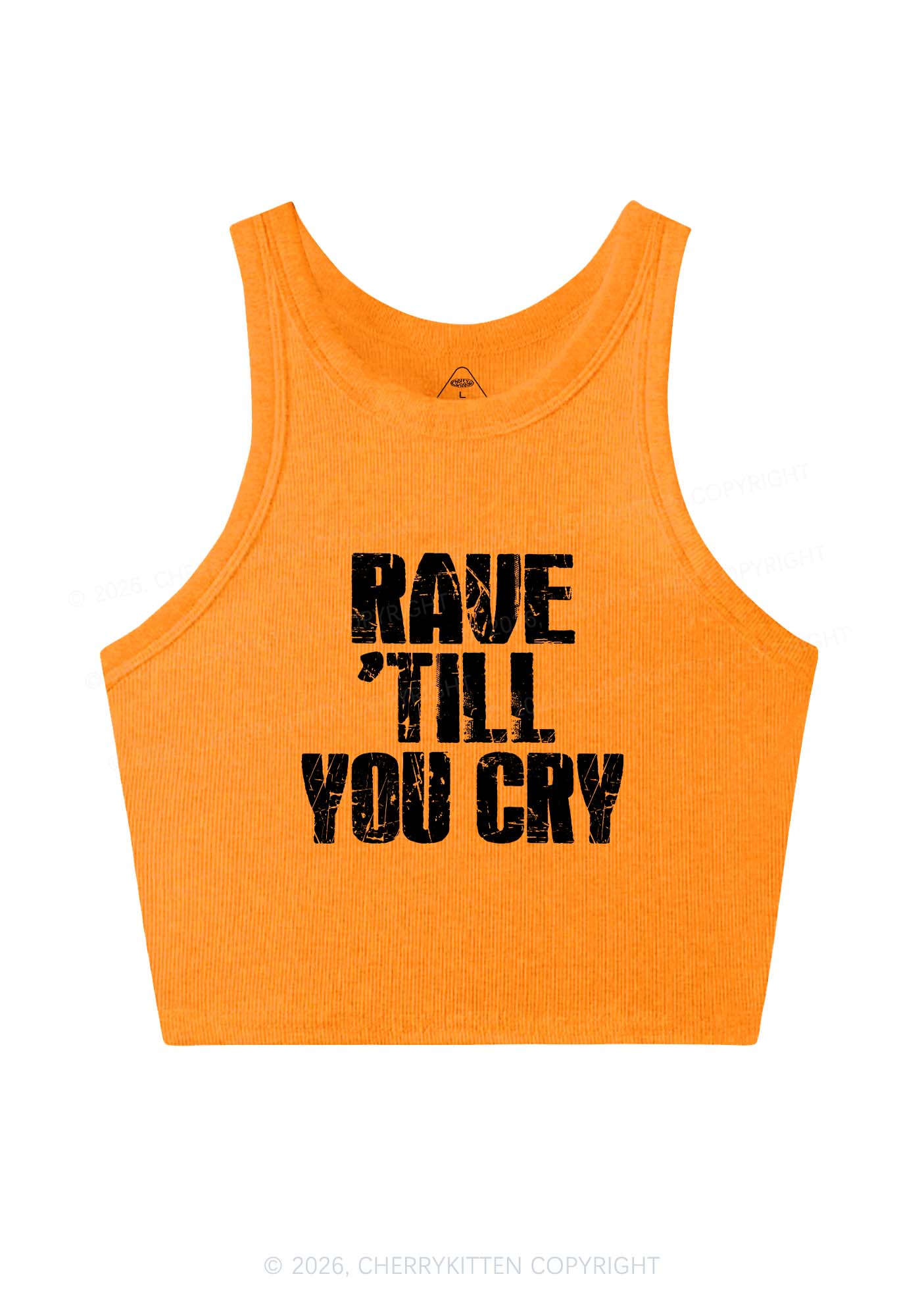 Rave Till You Cry Y2K Crop Tank Top Cherrykitten