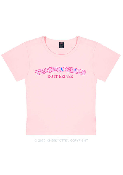 Techno Girl Do Better Y2K Baby Tee Cherrykitten