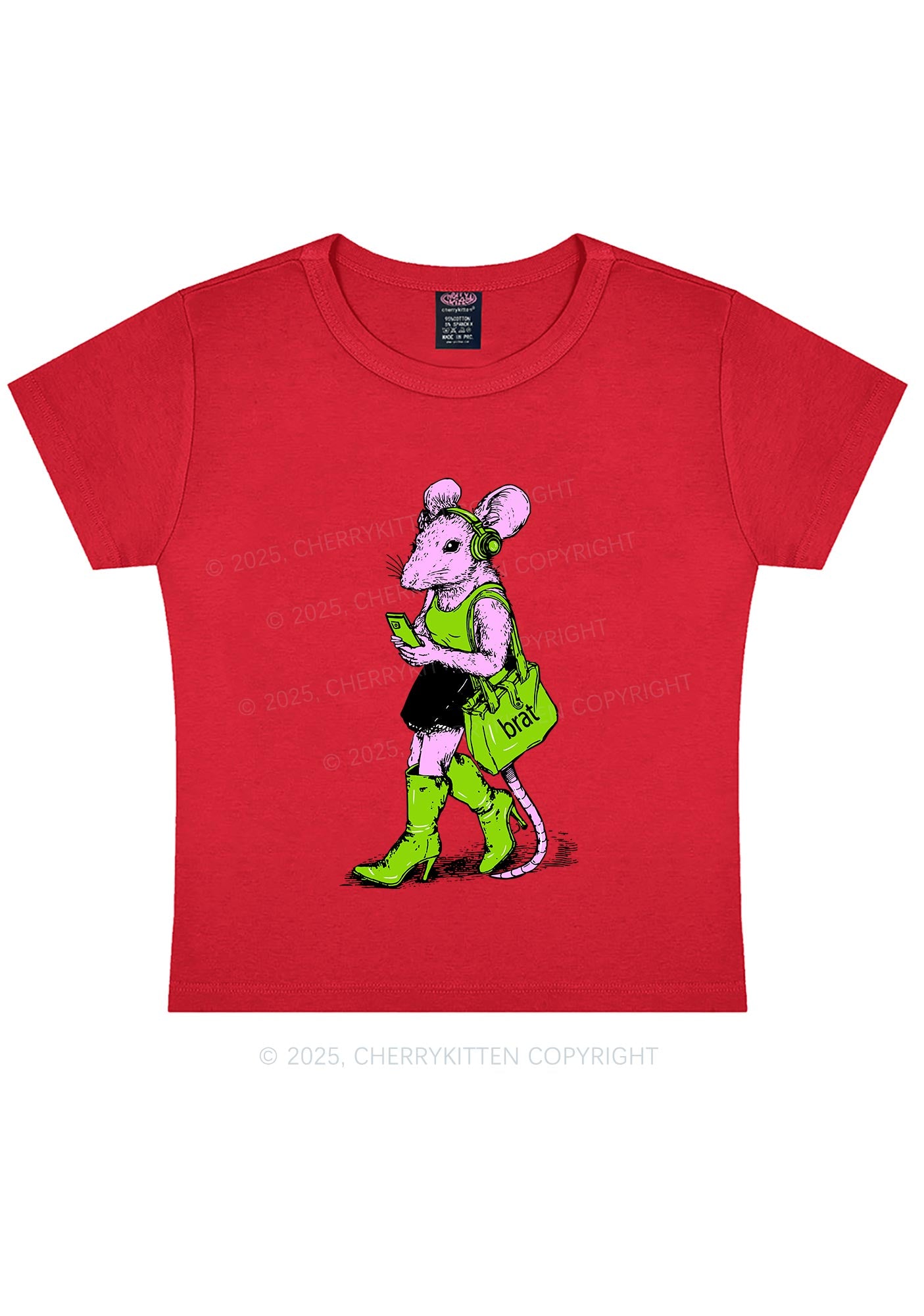 Brat Girl Y2K Baby Tee Cherrykitten