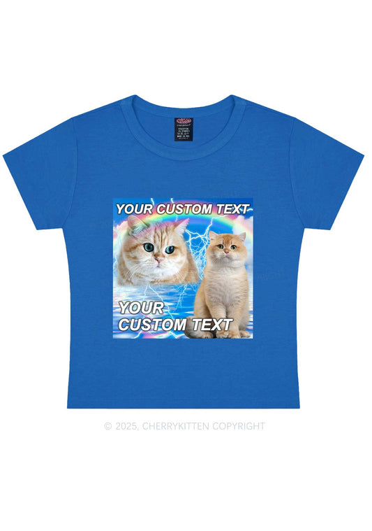 Custom Text Your Kitten Y2K Baby Tee Cherrykitten
