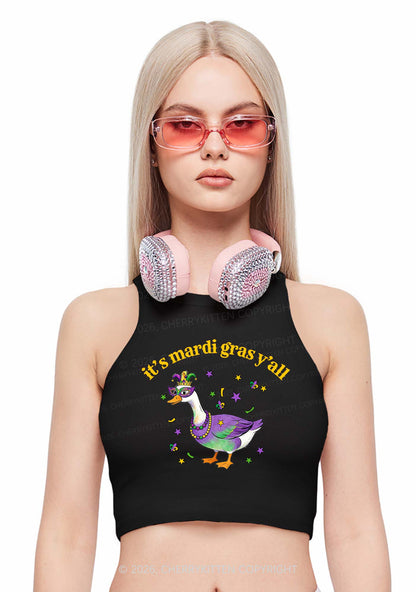 Its Mardi Gras Yall Y2K Crop Tank Top Cherrykitten