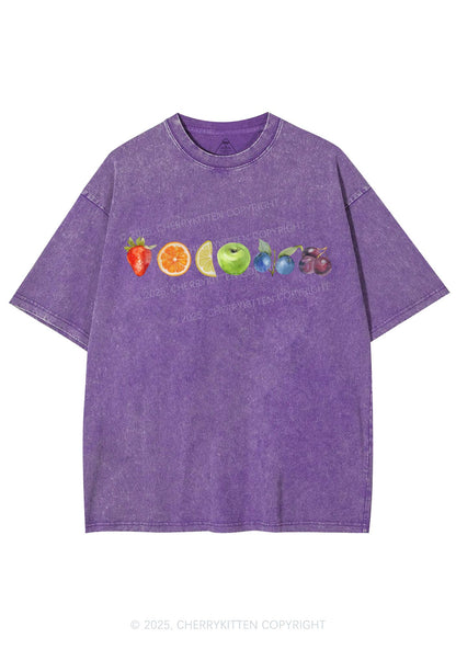 Six Fruity Y2K Shirts Washed Tee Cherrykitten