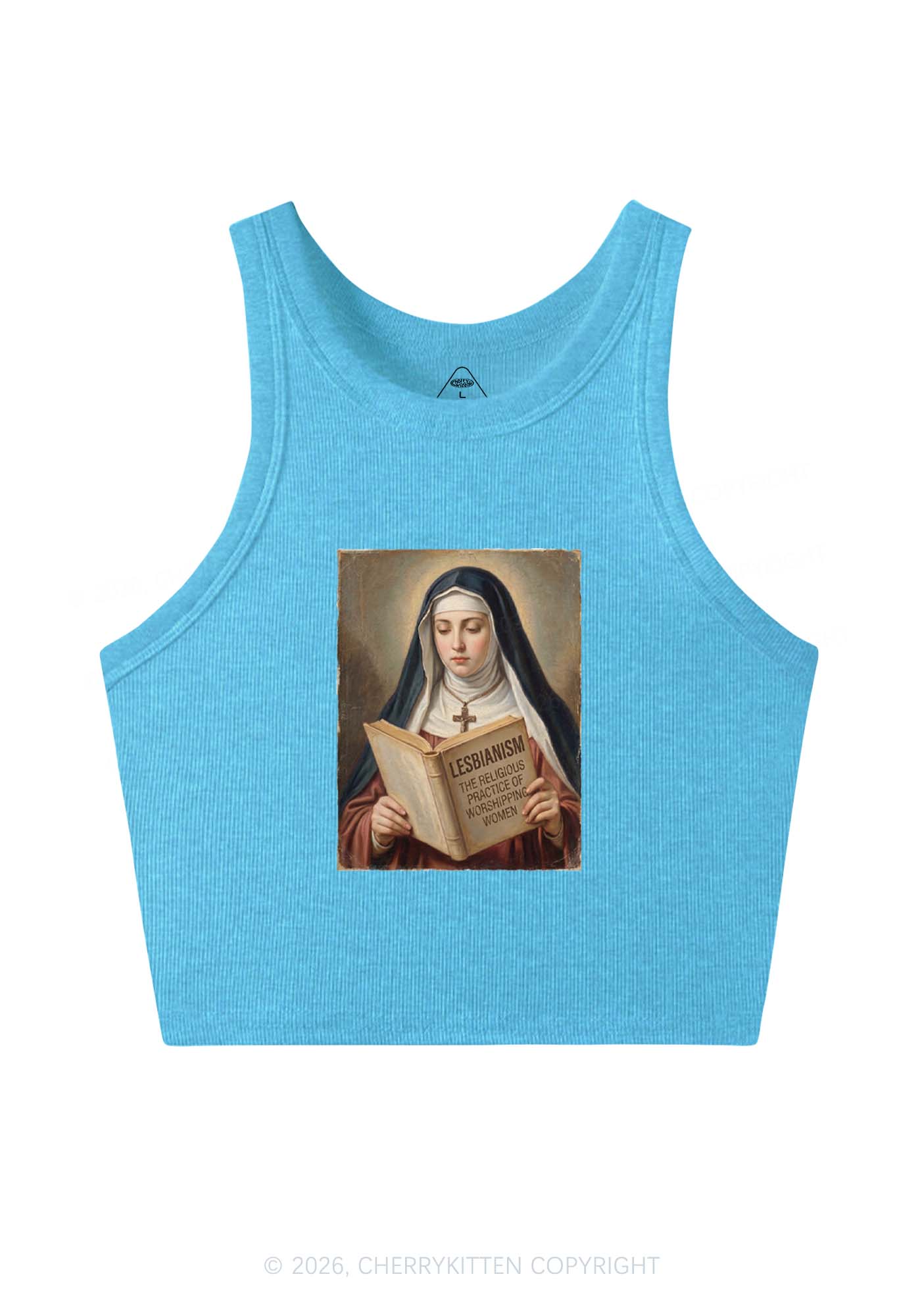 Lesbianism Nun Pride Y2K Crop Tank Top Cherrykitten