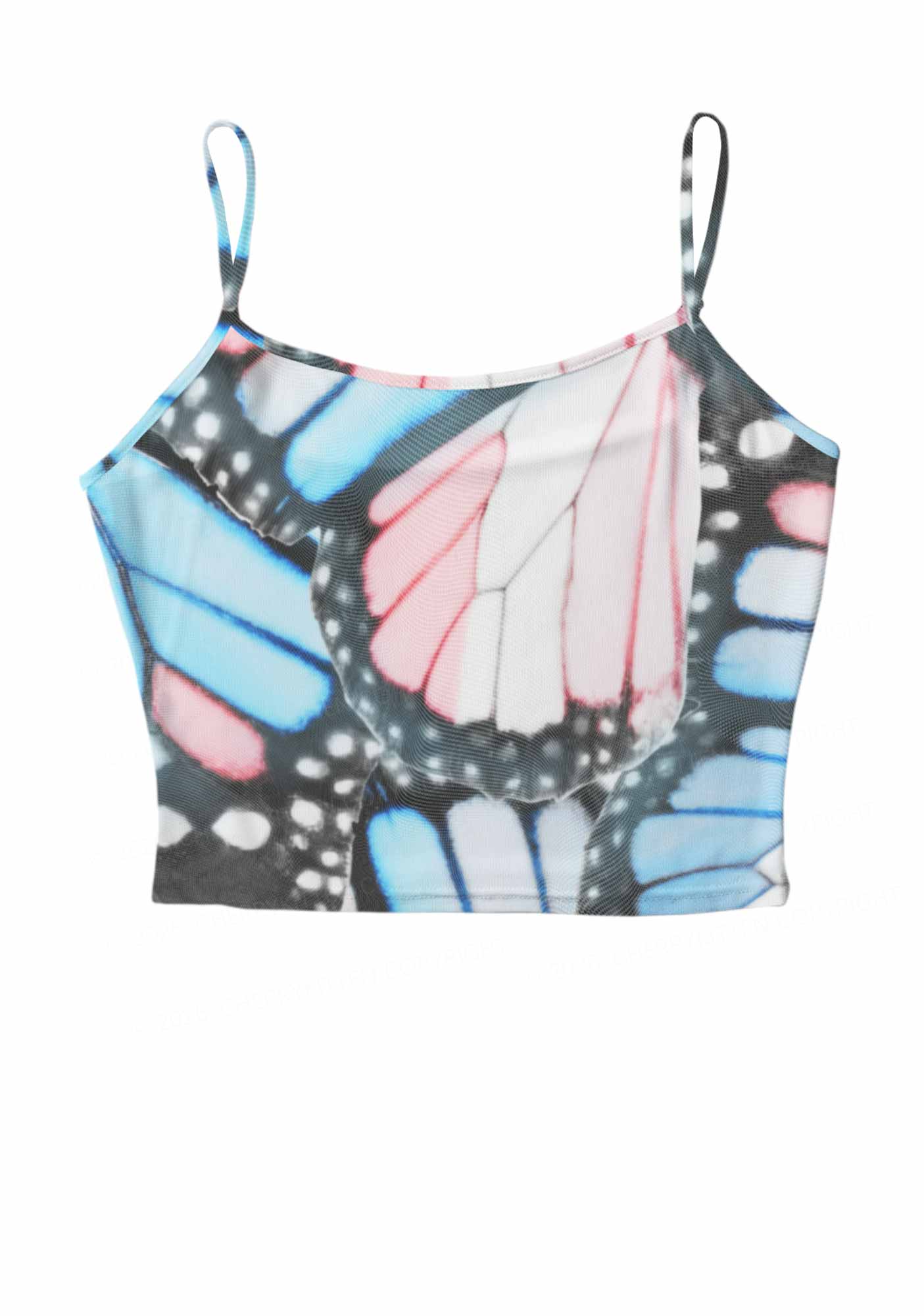 Trans Butterfly Wing Pride Y2K Mesh Cami Tank Cherrykitten
