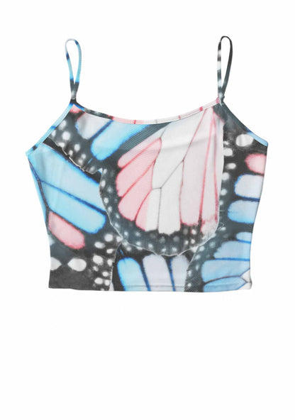 Trans Butterfly Wing Pride Y2K Mesh Cami Tank Cherrykitten