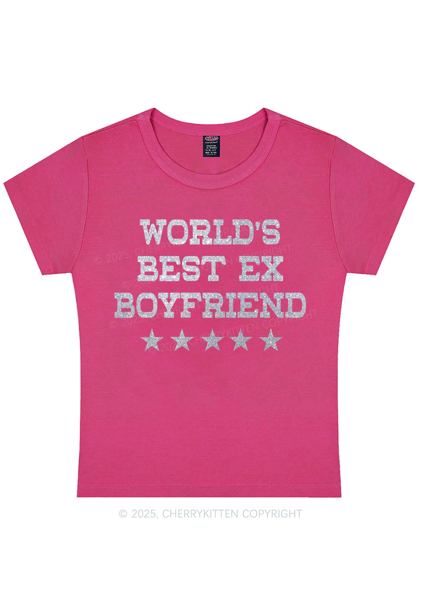 Glitter Best Ex Boyfriend Y2K Baby Tee Cherrykitten