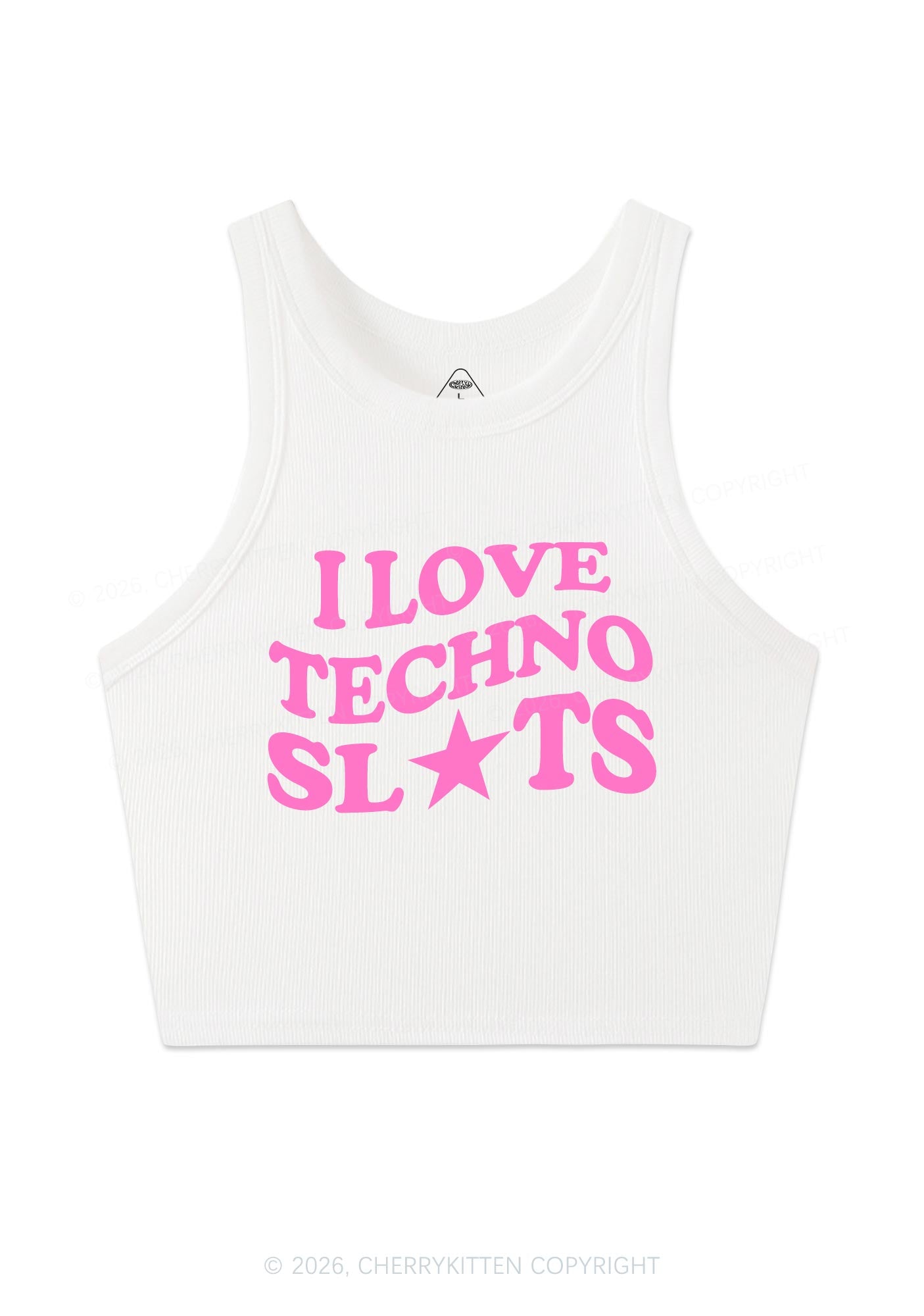 I Love Techno Slxts Y2K Crop Tank Top Cherrykitten