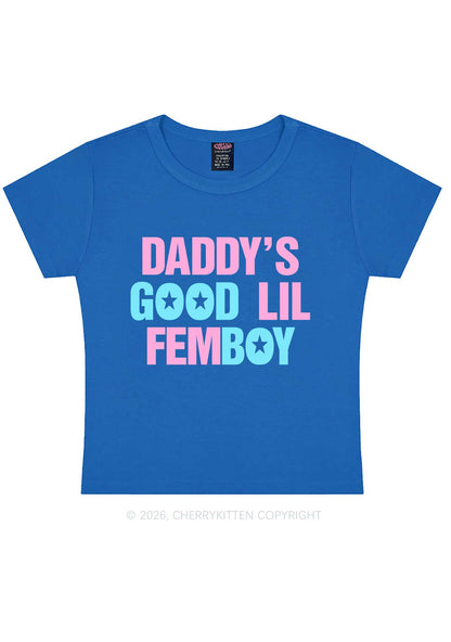Daddys Good Lil Femboy Pride Y2K Baby Tee Cherrykitten