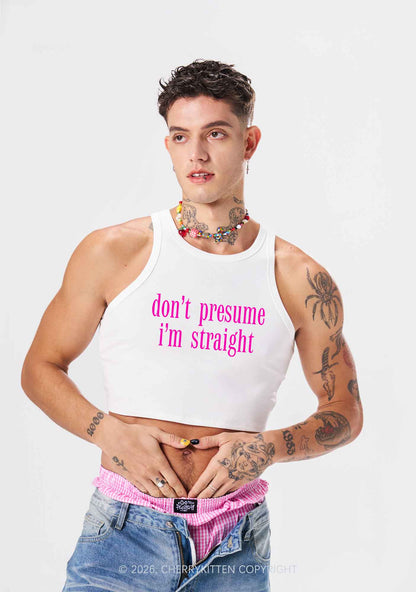 Dont Presume Im Straight Pride Y2K Crop Tank Top Cherrykitten