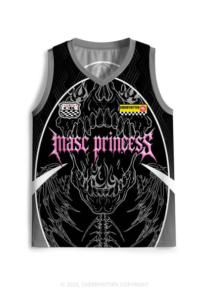 Masc Princess Dark Skull Pride Y2K Sport Jersey Tank Cherrykitten