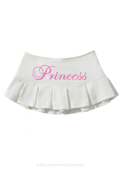 Glitter Princess Y2K Mini Pleated Skirts Cherrykitten