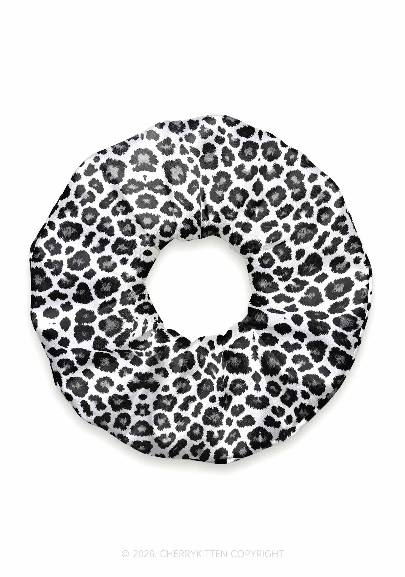 Black White Leopard Y2K Hair Scrunchie Cherrykitten