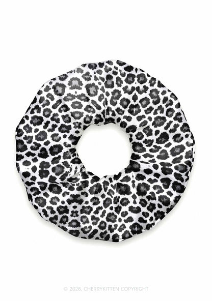 Black White Leopard Y2K Hair Scrunchie Cherrykitten