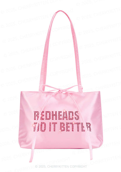 Rhinestone Redheads Do It Better Y2K Satin Bags Cherrykitten