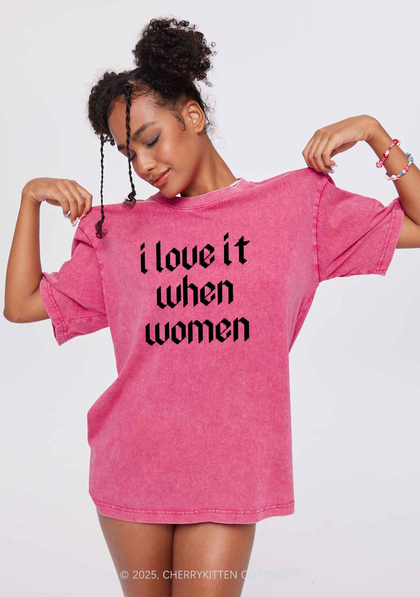 I Love It When Women Y2K Shirts Washed Tee Cherrykitten