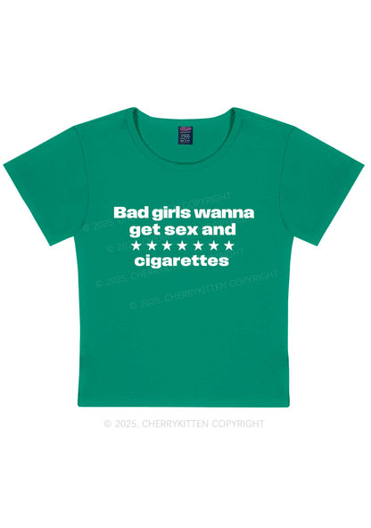 Wanna Sxx Cigarettes Y2K Baby Tee Cherrykitten