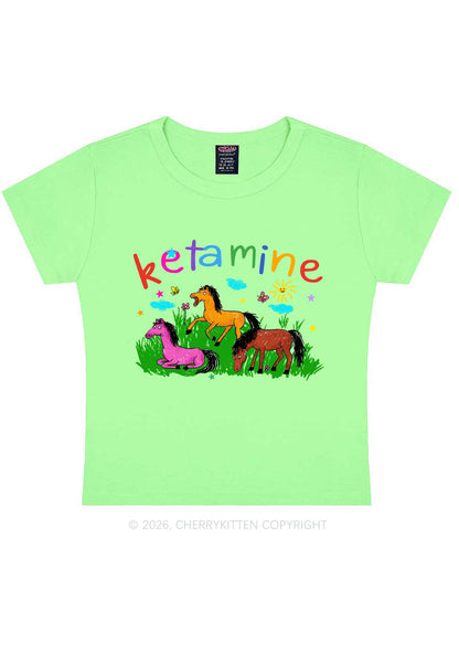 Rainbow K Pony Y2K Baby Tee Cherrykitten