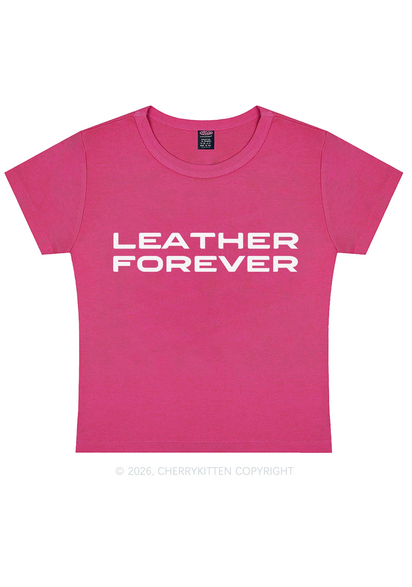 Leather Forever Y2K Baby Tee Cherrykitten