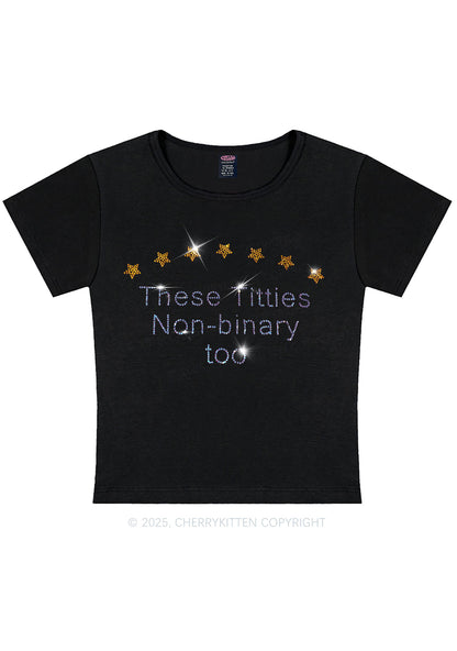 Curvy Rhinestone Txtties Nonbinary Too Y2K Baby Tee Cherrykitten