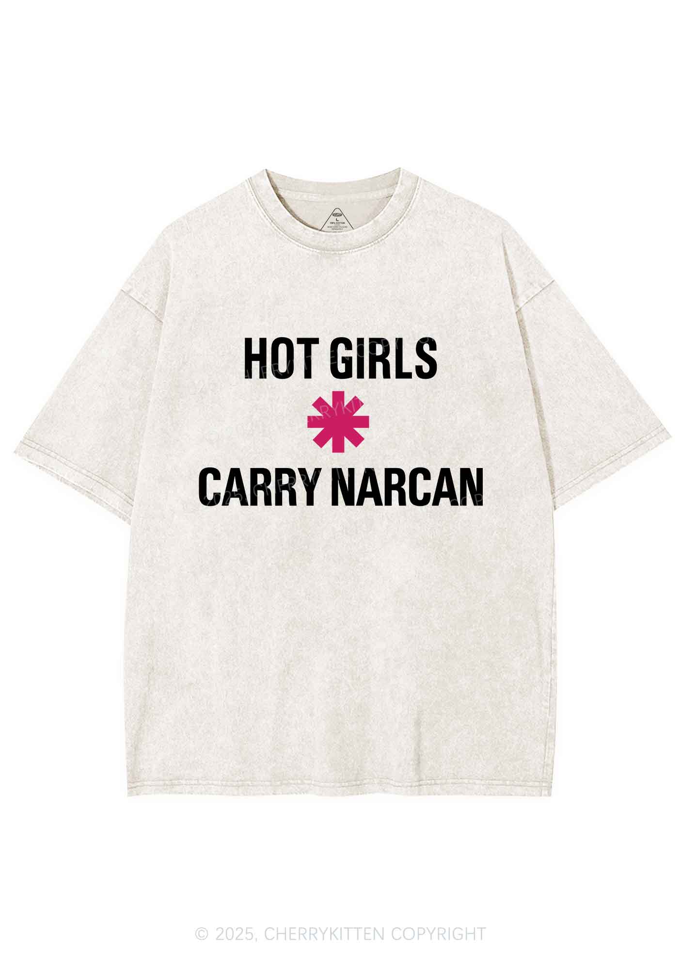 Hot Girls Carry Nxrcan Y2K Shirts Washed Tee Cherrykitten