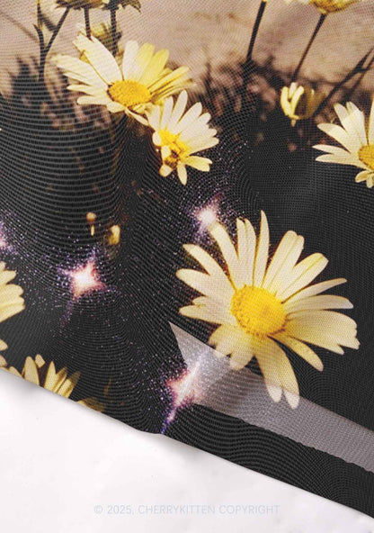 Yellow Daisy Y2K Mesh Cami Tank Cherrykitten