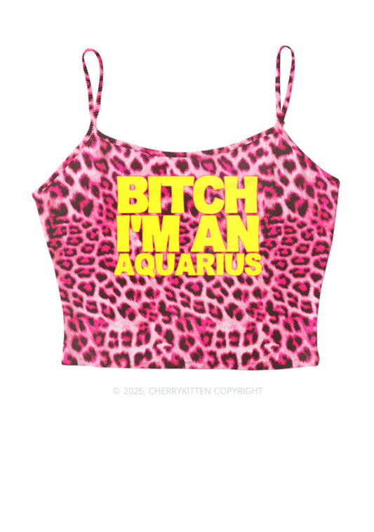 Bxtch I'm A Custom Zodiac Y2K Mesh Cami Tank Cherrykitten