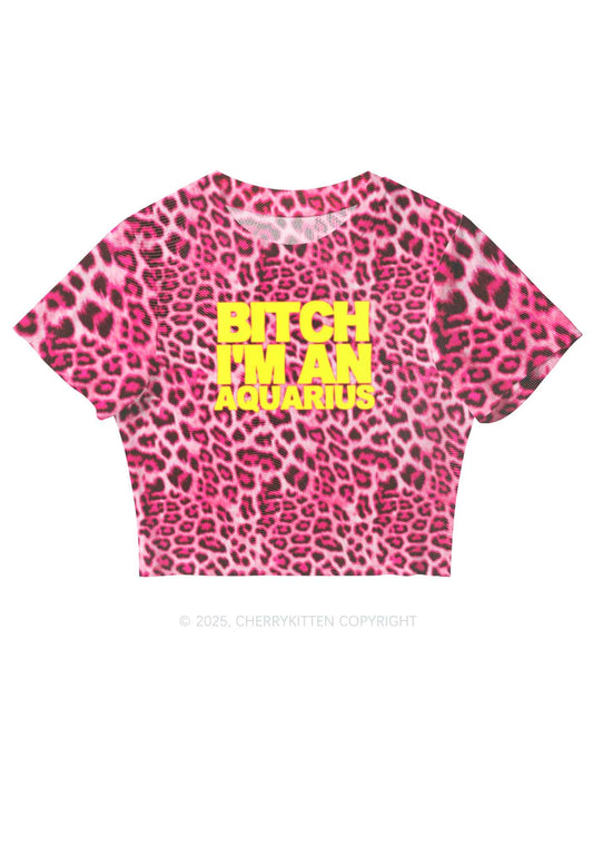 Bxtch I'm A Custom Zodiac Y2K Mesh Crop Top Cherrykitten