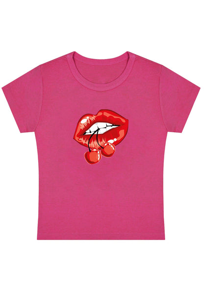 Cherry Lips Y2K Baby Tee