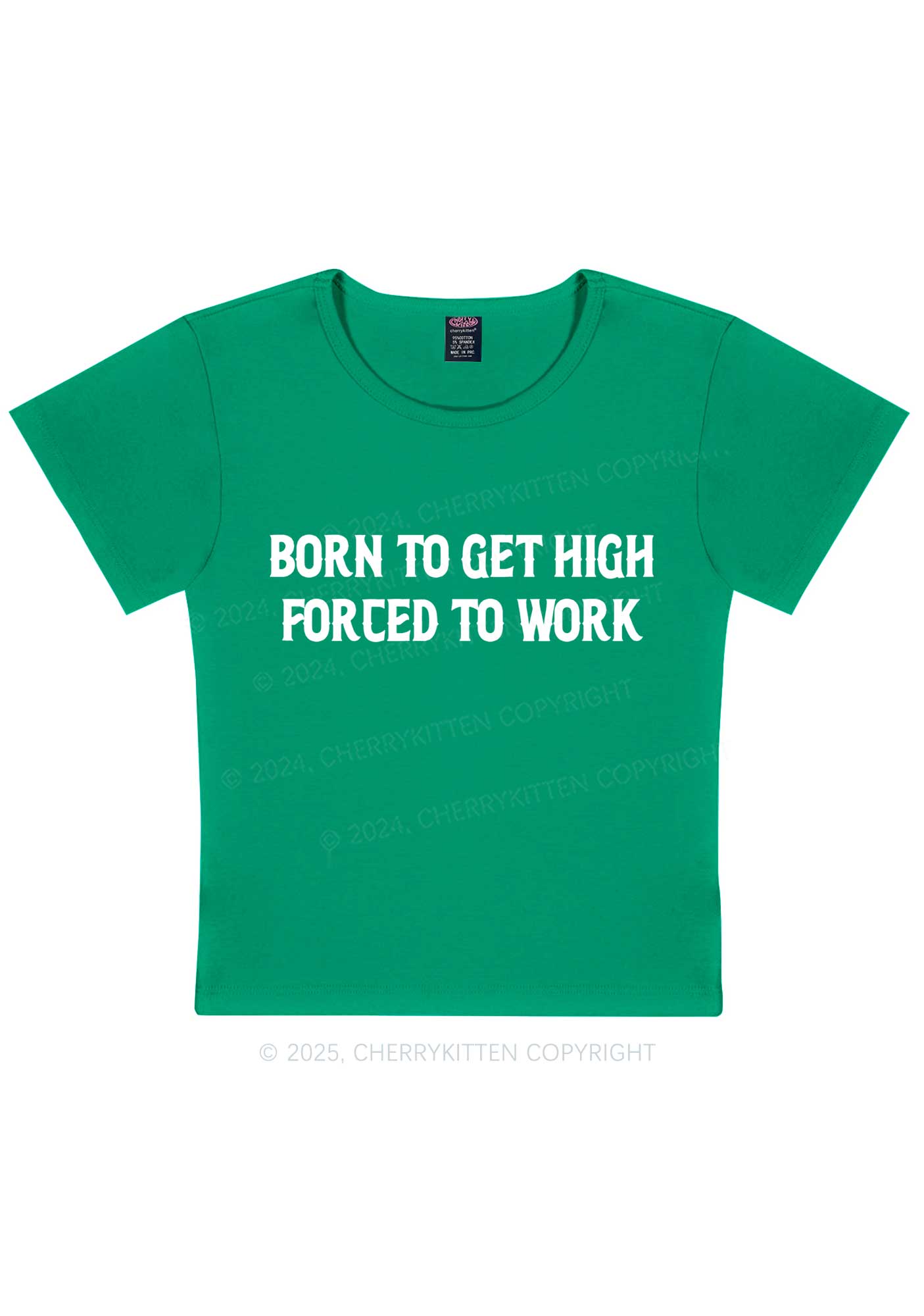 Born To Get High Y2K Baby Tee Cherrykitten