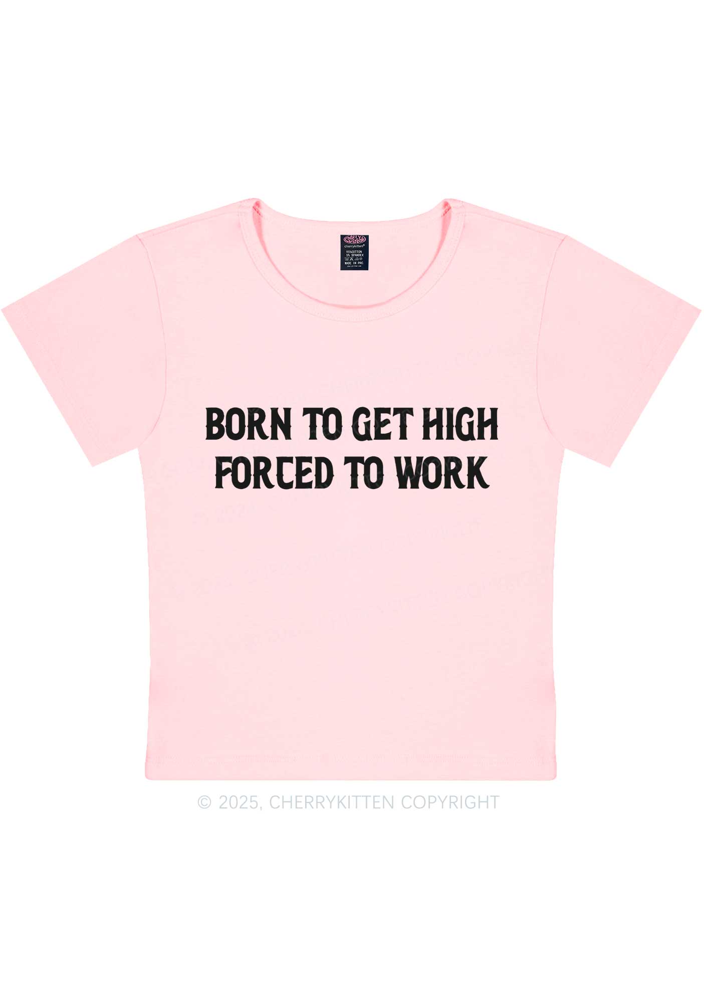 Born To Get High Y2K Baby Tee Cherrykitten