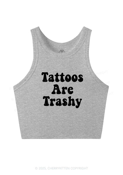 Tattoos Are Trashy Y2K Crop Tank Top Cherrykitten
