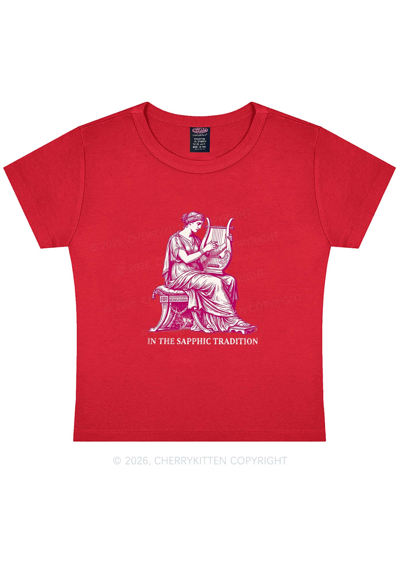 In The Sapphic Tradition Pride Y2K Baby Tee Cherrykitten