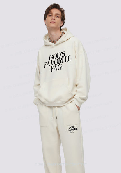 Gods Favorite Fag Pride Y2K Fleece Hoodie Set Cherrykitten