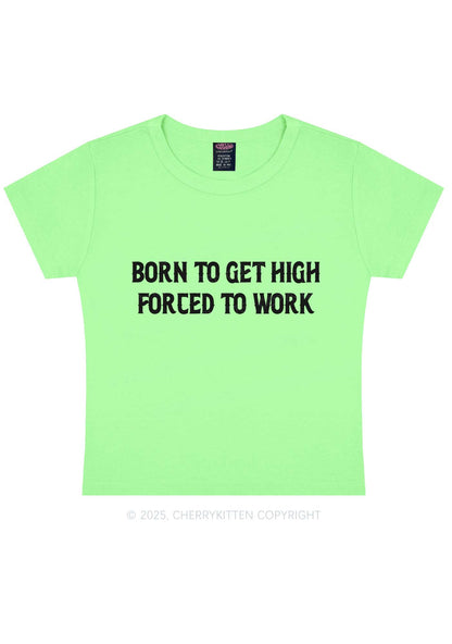 Born To Get High Y2K Baby Tee Cherrykitten