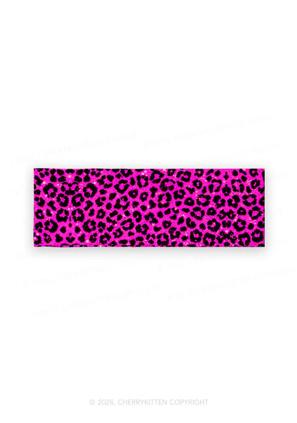 Hot Pink Leopard Y2K Print Headband Cherrykitten