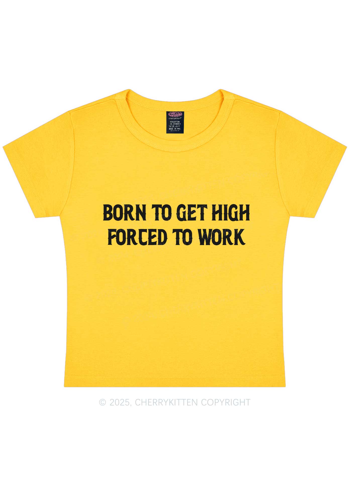 Born To Get High Y2K Baby Tee Cherrykitten