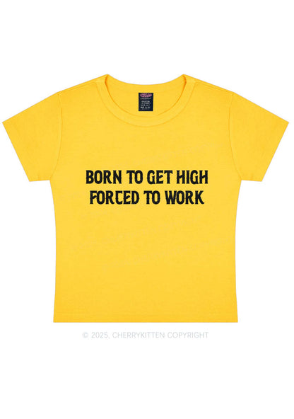 Born To Get High Y2K Baby Tee Cherrykitten