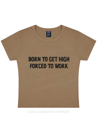 Born To Get High Y2K Baby Tee Cherrykitten