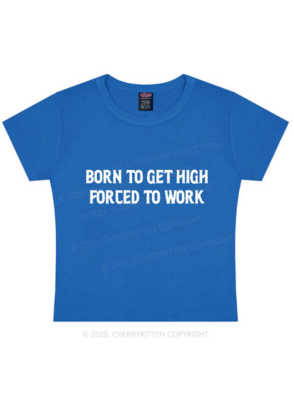 Born To Get High Y2K Baby Tee Cherrykitten