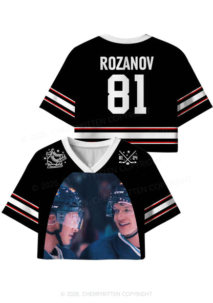 Blue Gaze HR Y2K Crop Sport Jersey Shirts Cherrykitten