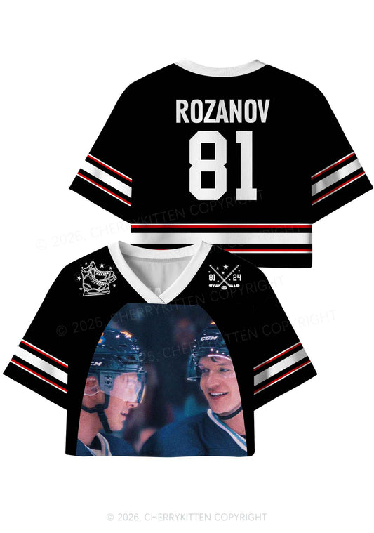 Blue Gaze HR Y2K Crop Sport Jersey Shirts Cherrykitten