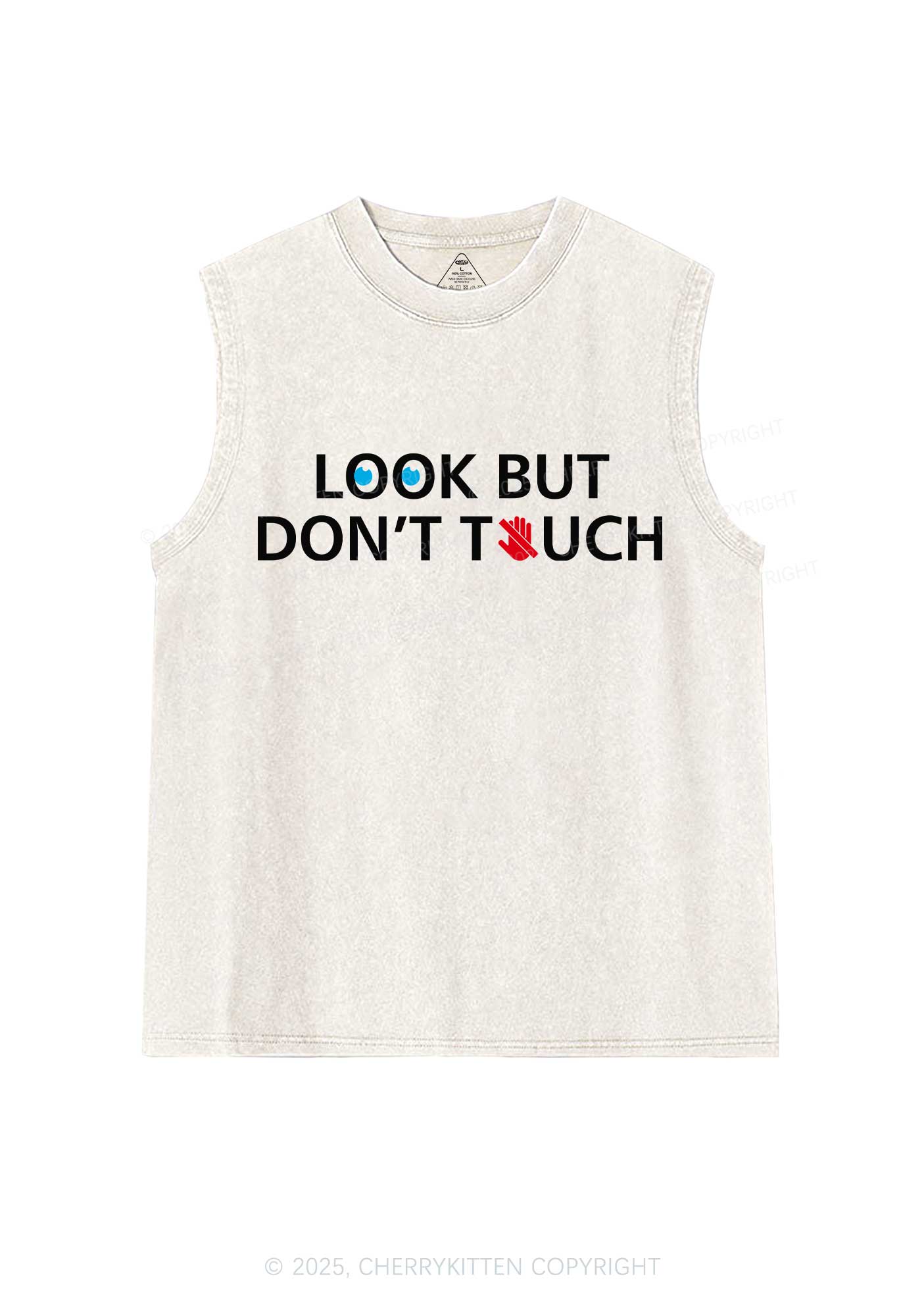 Look Dont Touch Y2K Washed Muscle Tank Cherrykitten