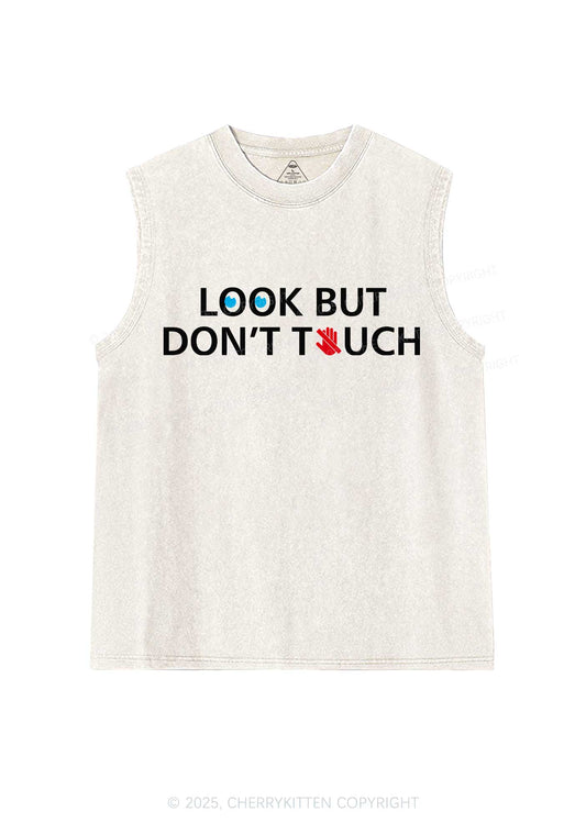Look Dont Touch Y2K Washed Muscle Tank Cherrykitten