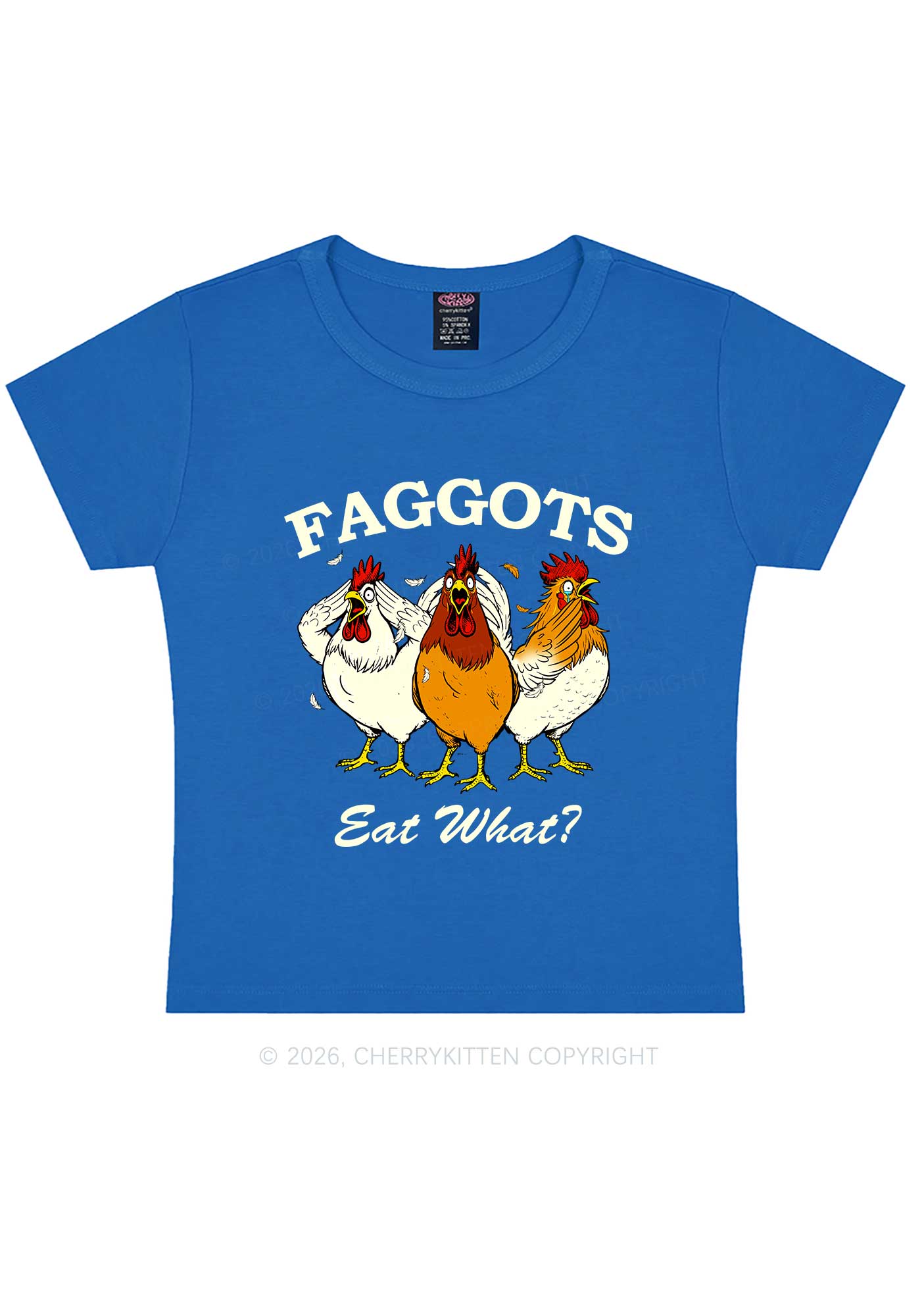 Faggots Eat What Pride Y2K Baby Tee Cherrykitten