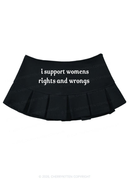 I Support Women Y2K Mini Pleated Skirts Cherrykitten