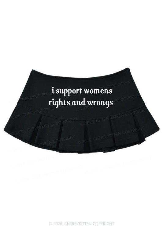 I Support Women Y2K Mini Pleated Skirts Cherrykitten