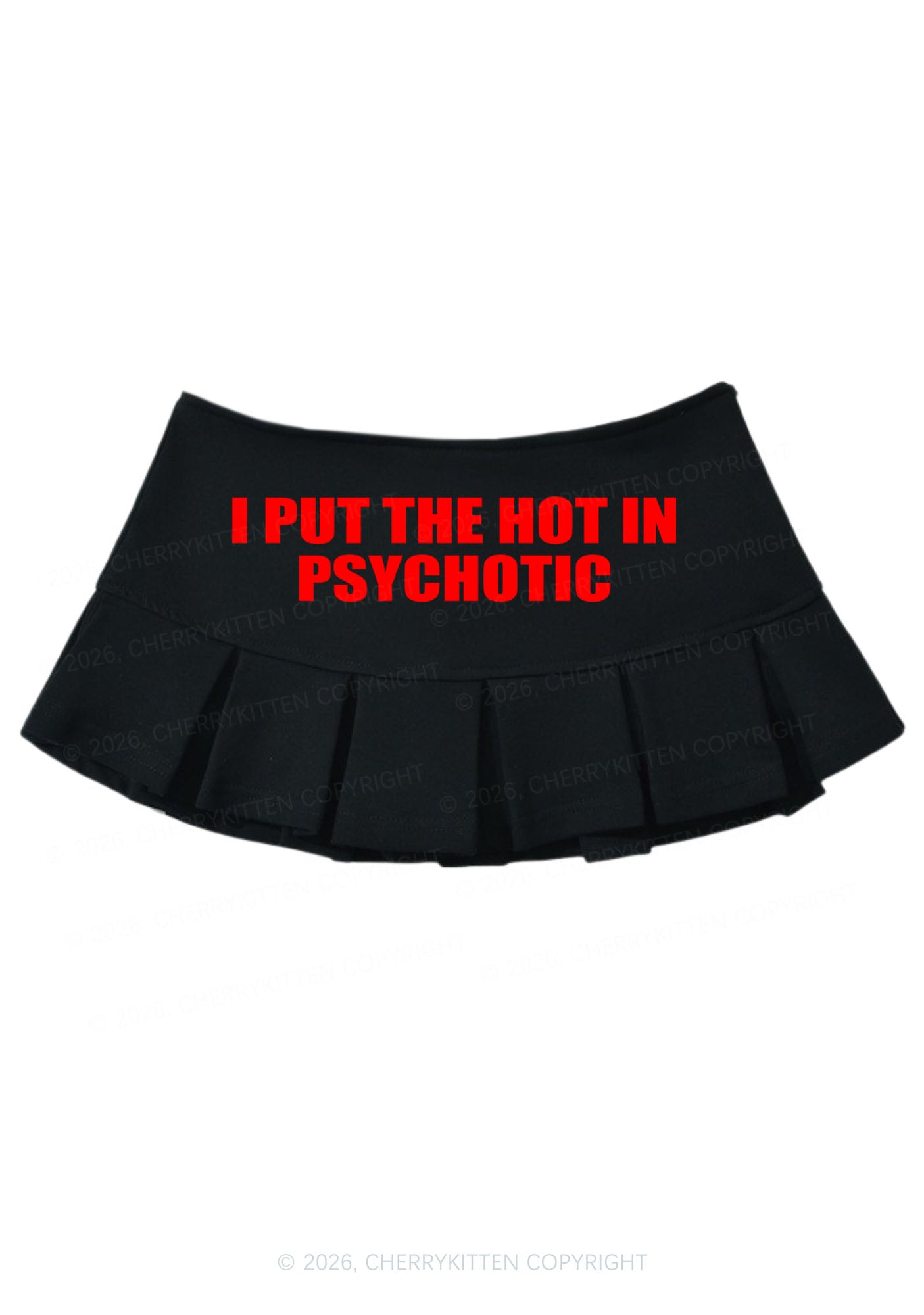 I Put The Hot In Psychotic Y2K Mini Pleated Skirts Cherrykitten